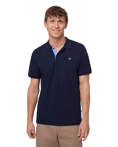 Image of DANISH ENDURANCE Polo Shirts for Men Adult, Organic Cotton Polo Shirt, Short Sleeve, 1 or 2 Pack, Navy/Blue, L