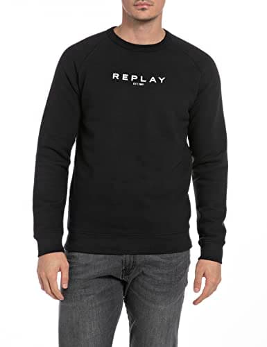 Image of REPLAY men's sweatshirt made of cotton mix, Black 098 (Black), L