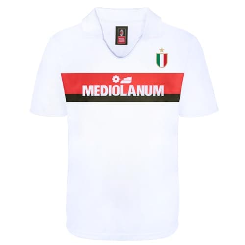 Image of Score Draw AC Milan 1988 Away Retro Football Shirt White XXX-Large Polyester