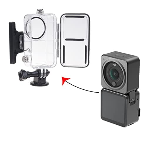 Image of Camkix Waterproof Case Compatible with DJI Action 2 Power Combo or DJI Action 2 Dual-Screen Combo -Transparent - Protects Up To 147ft/45M Underwater - Clear Display - Diving, Skiing, Snorkeling Case