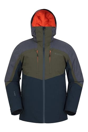 Image of Mountain Warehouse Anton Mens Waterproof Padded Ski Jacket - Waterproof, Breathable, Taped Seams, Thermal Tested -35 °C, IsoDry - Best for Winter Skiing, Sports, Walking Khaki 2XL