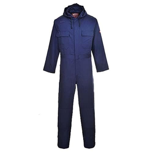 Image of Portwest Bizweld Hooded Coverall, Size: XXXL, Colour: Navy, BIZ6NARXXXL