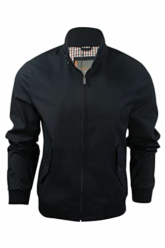 Image of Ben Sherman Mens Classic Check Lined Harrington Jacket Mod Ska - Black
