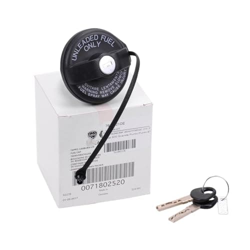Image of Fiat Original Lockable Fuel Cap 71802520, Compatible with Fiat 500, Panda, Car, Yellow, Grey, Black