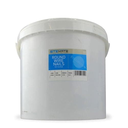 Image of Sitemate Round Wire Nails - 6" (150mm) - 6.00 Gauge - 20 kg Tub - Galvanised