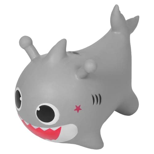 Image of JUMPLAWN Inflatable Ride-on Bouncer Toy for Toddlers, Grey Shark Hopping Animal Jumper, Thickened and Enlarged, Outdoor Indoor Toddler Bouncy Horse Toy for Baby Birthday Party