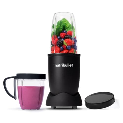 Image of nutribullet Blender 600 Series 7 Piece Kit Black - Powerful 20,000 RPM Extractor - Blends Frozen Fruit, Nuts & Ice - 1 Tall Cup, 1 Short Cup, 1 Handled Ring & 1 Lid - Personal Smoothie Maker