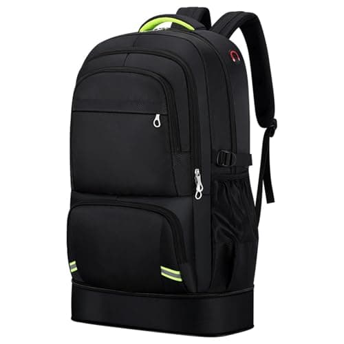 Image of Nayubo 65L Hiking Backpack for Men Waterproof Expandable Travel Backpack Carry On Backpack Casual Daypack Large Rucksack for Camping Outdoor Sports Trekking (Black)