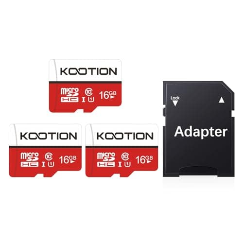 Image of KOOTION 3-Pack 16GB Micro SD Card Class 10 Micro-SDXC Memory Card UHS-I, High Speed Flash TF Card for Security Camera/Smartphone/Drone/Dash Cam/Tablet/PC, C10, U1, 16GB 3Pack