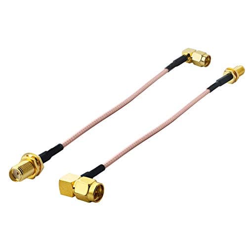 Image of Boobrie 15CM SMA Right Angle Male to Female Cable RG316 SMA Male 90 Degree to Female Bulkhead Connector Extension Cable WiFi Antenna Cable 15CM for 3G/4G/5G/LTE Mobile Antennas WiFi Antenna