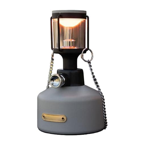 Image of LED Vintage Lantern - Outdoor Camping Light | Retro Tent Lamp Rechargeable Waterproof Camp Bulb with Flicker Flame 10400mAh Portable Dimmable Multi Color IPX4 Power Outage Lantern