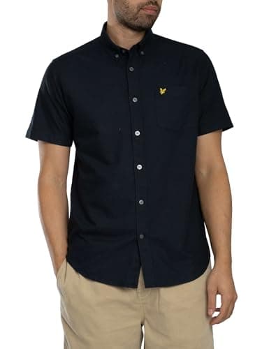 Image of Lyle & Scott SS Woven Shirts Short Sleeve Oxford Shirt Z271 Dark Navy, L