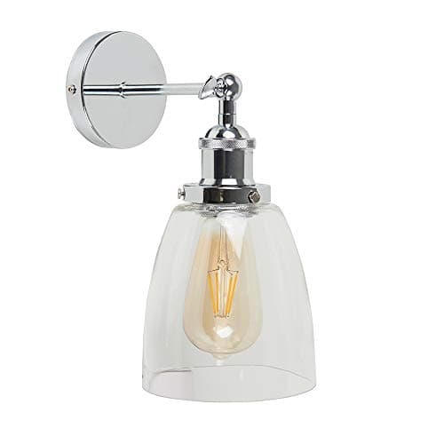 Image of MiniSun | Retro Style Polished Chrome Wall Light with a Clear Glass Shade | Wall Lamps & Sconces, Home Décor & Improvement Essential | Mains Wired