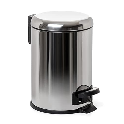 Image of TATAY 3L Pedal Bathroom Bin | Hygienic, Touch-Free Opening | Soft-Close, Silent Lid | Removable Interior | Easy to Clean | Functional Design | 17.5 x 22.5 x 25 cm – Nordic Model - Silver