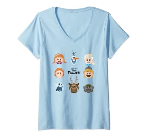 Image of Frozen Emoji Heads V-Neck T-Shirt