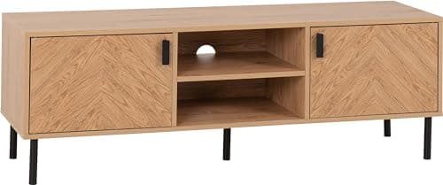 Image of Seconique Leon 2 Door TV Unit in Medium Oak Effect