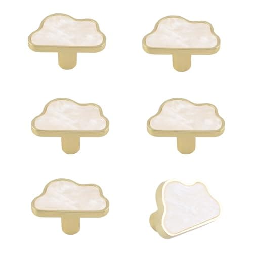 Image of MOROBOR Decorative Cloud Kitchen Cabinet Knobs, 6 Pack Creative Dresser Drawer Pulls Furniture Cupboard Door Pull Handles Single Hole Zinc Alloy Knobs Furniture Accessories