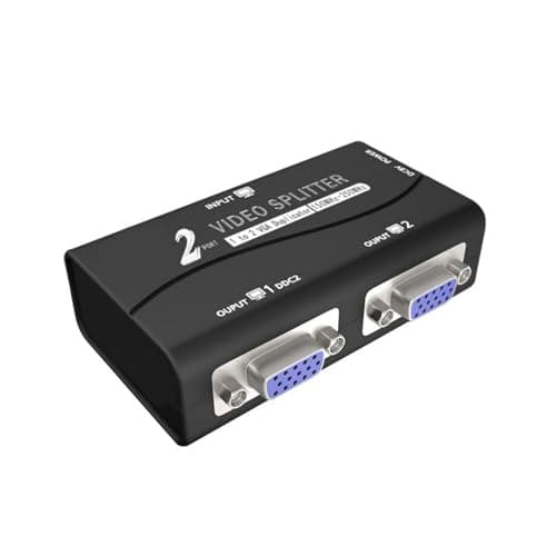 Image of Jazuaiao Monitors VGA Splitter Adapter Supports 1920x1440Resolution for Enhances Signals Display 1 to 2 Duplicators Splitter