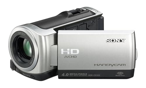 Image of Sony HDR-CX105 High Definition Handycam Camcorder, 1/5-inch Exmor CMOS sensor, a Carl Zeiss Vario-Tessar lens 10x optical zoom, 8GB Internal Memory - Silver (Renewed)