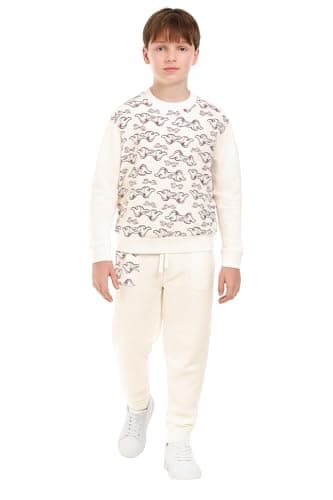Image of Bahob® 1 & 2 Pack Boys Girls Tracksuit, Unisex Jumper Sweatshirt and Jogger Bottoms Tracksuit Set for Kids 3-14 Years (BFTS-52-F, 9-10 Years)