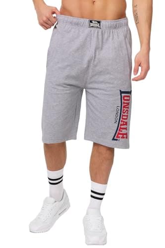 Image of Lonsdale London Men's Logo JAM Casual Shorts, Marl Grey, XXL