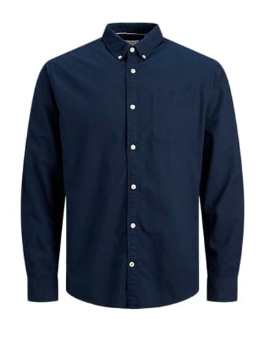 Image of JACK & JONES Mens Oxford Shirt Navy Blazer XL