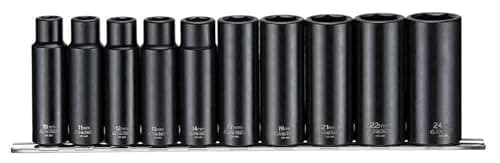 Image of Teng 9126 10 Piece Metric Deep Impact Socket Set 1/2in Square Drive