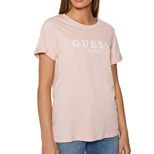 Image of Guess Women's Pink T-Shirt 1981, Rose, XS