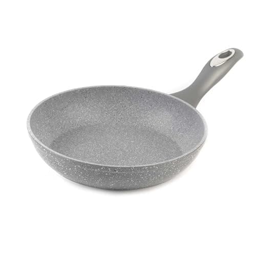 Image of Salter BW02763G Marblestone 24 cm Frying Pan – Non-Stick, Healthy Marble Effect Pan, PFOA-Free, Corrosion Resistant Forged Aluminium, Suitable for All Cooking Hobs, Dishwasher Safe, Stay Cool Handle