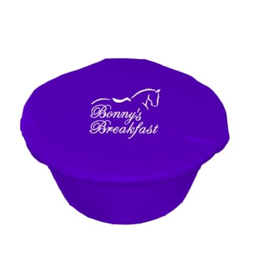 Image of Personalized Embroidered Feed Bucket Cover, Multiple Colors Available, Handmade Horse Equipment, 15L upwards (Purple)