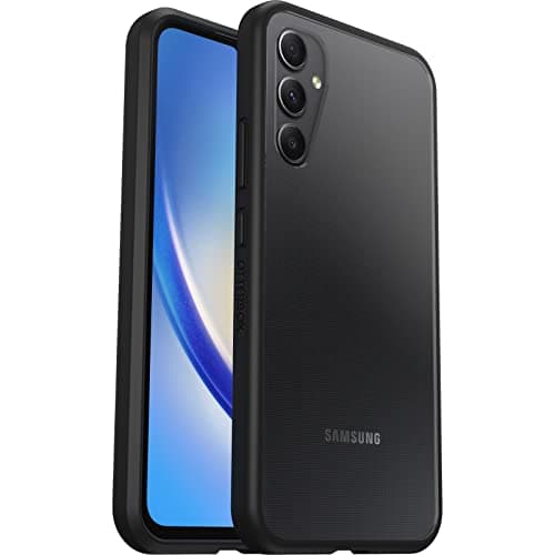 Image of OtterBox React Series Case for Samsung Galaxy A34 5G, Shockproof, Drop proof, Ultra-Slim, Protective Thin Case, Tested to Military Standard, Clear/Black