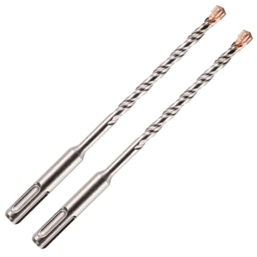 Image of Pack Of 2-7mm x 160mm Long SDS Plus High Performance Hammer Drill Bits, Professional Tungsten Carbide Cross Tipped Masonry Drill Bit For Brick, Concrete, Stone, Granite. 7mm SDS Drill Bit
