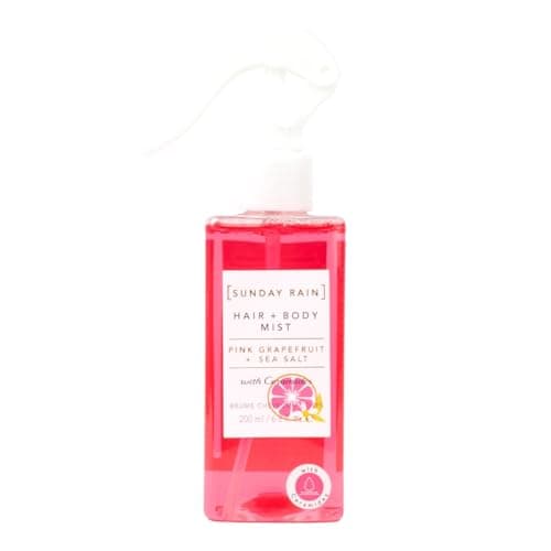 Image of Sunday Rain Vitamin-Rich Pink Grapefruit and Sea Salt Hair and Body Mist, Sweet and Zesty Scent, with Ceramides, Pink, 200ml