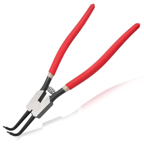 Image of LEONTOOL 13-Inch Snap Ring Plier Heavy Duty External Circlip Pliers Bent Jaw Tip Diameter 0.12" for Installing Removing Retaining Ring