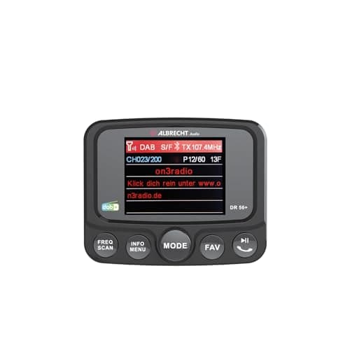 Image of Albrecht DR56+ Car Radio Upgrade Adapter 27256 FM Transmitter for DAB+ Transmitter and Bluetooth Connection from Smartphone to FM Radio