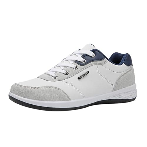 Image of Generisch 2026 Shoes Men Shoes Fashion Casual Leather Shoes Outdoor Lace Up Trendy Sneakers, White, 7 UK