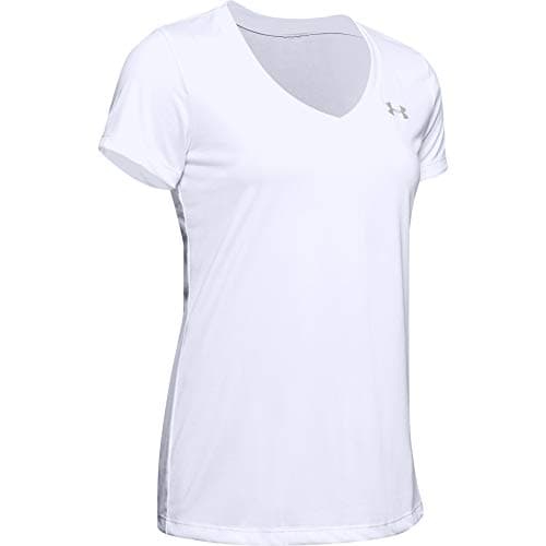 Image of Under Armour Women Tech Short Sleeve V - Solid, Ladies T Shirt Made of 4-Way Stretch Fabric, Ultra-light & Breathable Running Apparel for Women