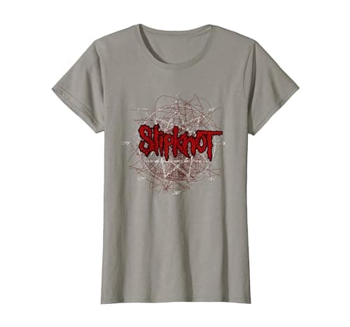 Image of Slipknot Scribble Star Logo T-Shirt, Women, Slate Grey, XX-Large