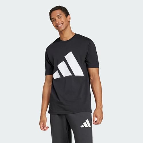 Image of adidas Men's Essentials Big Logo Single Jersey TEE, Black/White, XXL