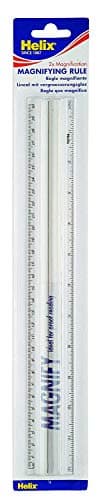 Image of Helix L30 300mm Clear Plastic Magnifying Ruler With 2x Magnification, EACH