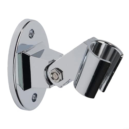 Image of Adjustable Shower Head Holder, Wall Mount Bathroom Bracket Handheld Showerhead Base Support with Chrome Finish for Large Small Diameter Shower Hoses 7x5cm