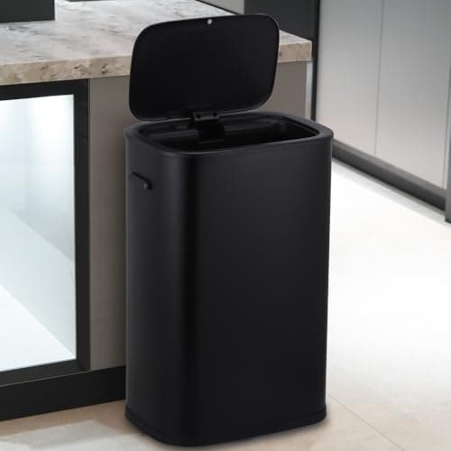 Image of STARNINE 55L Motion Sensor Kitchen Bin Stainless Steel Automatic Sensor Bin Infrared Technology Touch Free Sensor & Finger Touch Operation Kitchen Waste Bin Black