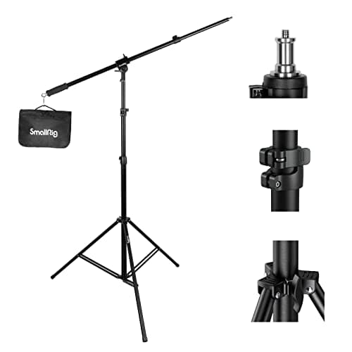Image of SMALLRIG Aluminum Light Stand 110"/9.2ft/280cm, Adjustable Photography Air-Cushioned Tripod Stand with 1/4" Screw for Softbox, Studio Light, Flash, Umbrella, Ring Light, Max Load 5kg, RA-S280A - 3737