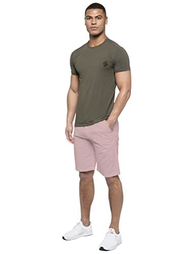 Image of 989Zé ENZO Mens Shorts Cotton Chino Pants Summer Casual Smart EZS429 Pink 34