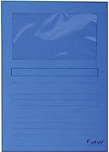 Image of Exacompta - Ref 50102E - Forever Collection - Window Folders - 220 x 310mm in Size, Suitable for A4 Documents, 120gsm Recycled Board - Bright Blue (Pack of 100)