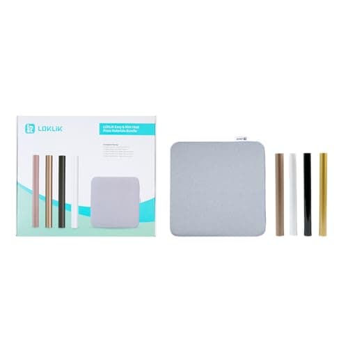 Image of LOKLIK Vinyl Starter Bundle with 3X Rolls, Heat Press Mat & 3X Teflon Sheets - Compatible with LOKLIK Easy & Mini Heat Press Machines - Vinyl Rolls for T-Shirt, Clothing and Other Fabrics