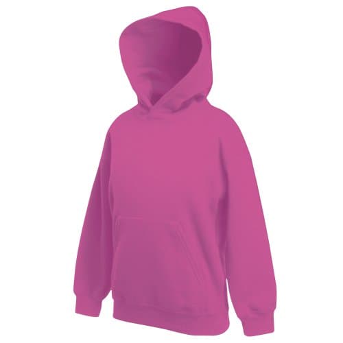 Image of Fruit of the Loom Childrens Unisex Hooded Sweatshirt/Hoodie (14-15) (Fuchsia)