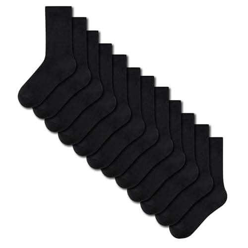 Image of The Essentials Wardrobe Kids TEW 12 Pack Black Ankle Socks - UK 4-6.5/EU 37-40 - Black