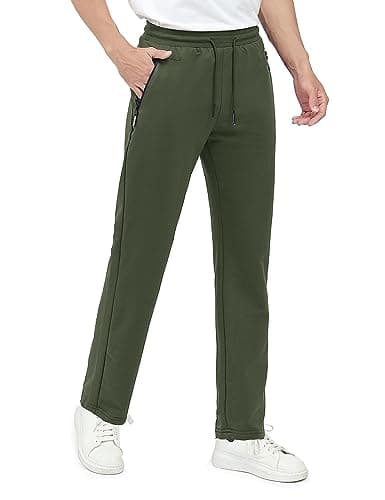 Image of cioiniei Men's Track Bottoms Sports Tracksuit Casual Cotton Breathable Gym Trousers Men Fitness Jogging Sweatpants Training Army Green S