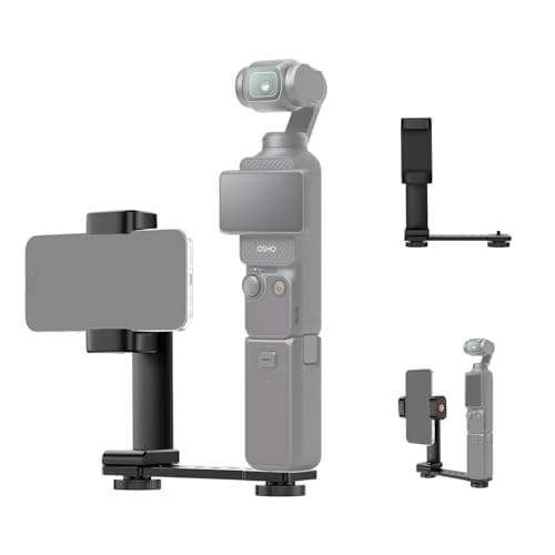Image of K&F CONCEPT Pocket 4/3 Phone Holder Mount and Clip with 1/4” Screw and Cold Shoe for DJI Osmo Pocket 4/3 Creator Combo Accessories